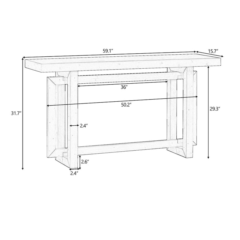 Tavolo Consolle Contemporaneo con Piano in Legno, Tavolo da Ingresso Extra Lungo per Ingresso, Corridoio, Soggiorno, Atrio, Passaggio