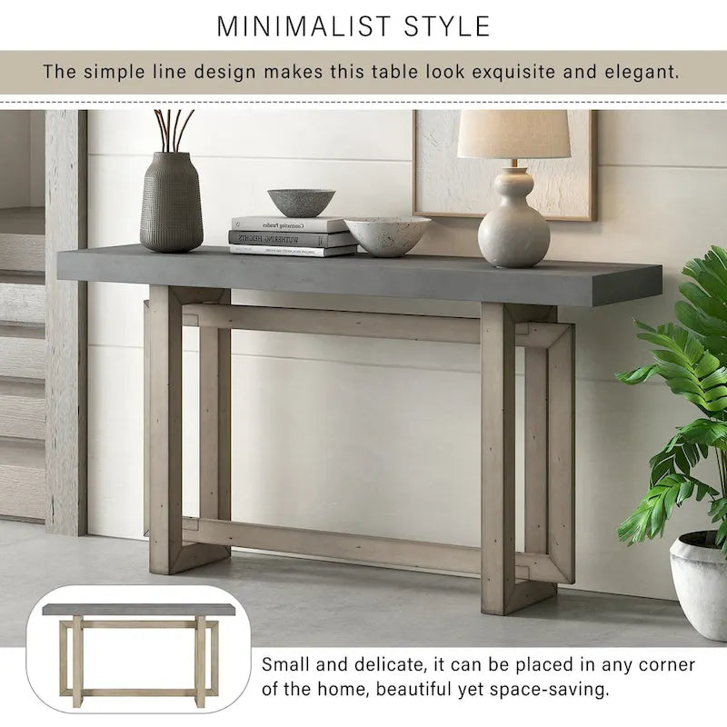 Tavolo Consolle Contemporaneo con Piano in Legno, Tavolo da Ingresso Extra Lungo per Ingresso, Corridoio, Soggiorno, Atrio, Passaggio