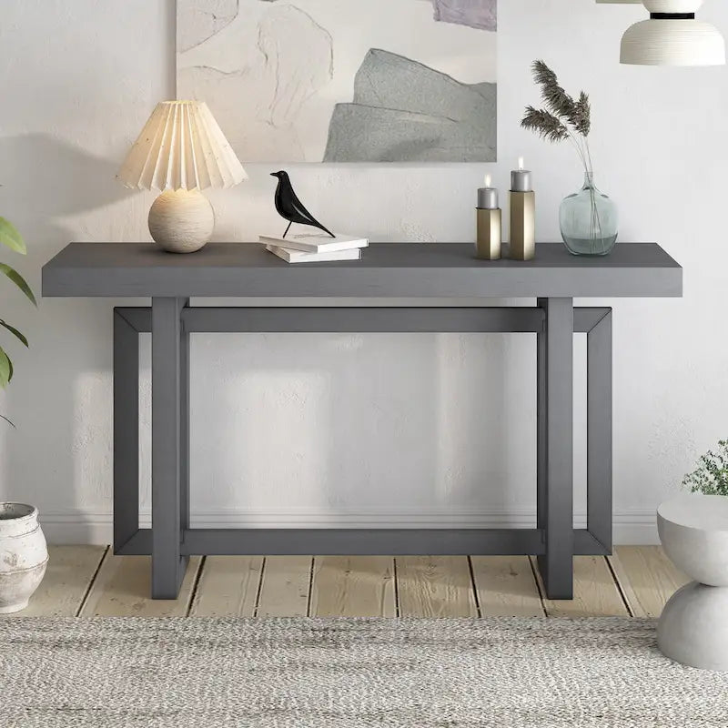 Tavolo Consolle Contemporaneo con Piano in Legno, Tavolo da Ingresso Extra Lungo per Ingresso, Corridoio, Soggiorno, Atrio, Passaggio