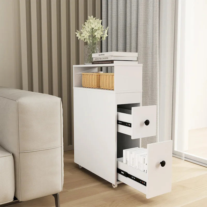 Armadietto Mobile Sottile per Bagno, Organizer Carta Igienica da Affiancare al WC