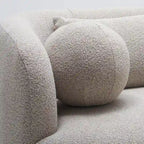 Divano a 3 posti in Sherpa Bouclé imbottito da 85 pollici con 5 cuscini decorativi
