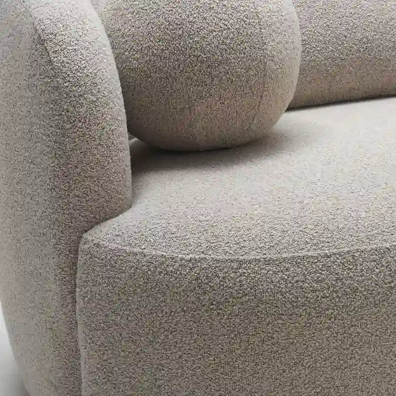 Divano a 3 posti in Sherpa Bouclé imbottito da 85 pollici con 5 cuscini decorativi