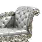 Panca Chaise Dove, finta pelle beige, legno finitura champagne 82 pollici