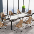 Tavolo da conferenza da 2 m per 8 persone, grande tavolo da riunione per ufficio con struttura in metallo – 100 P x 200 L x 75 H cm