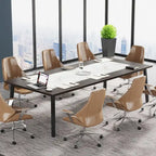 6.56 FT Conference Table for 8 People, Large Office Meeting Table with Metal Frame - 39.37 D x 78.74 W x 29.53 H