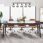 Tavolo da conferenza da 2 m per 8 persone, grande tavolo da riunione per ufficio con struttura in metallo – 100 P x 200 L x 75 H cm