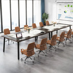 Tavolo da conferenza da 2 m per 8 persone, grande tavolo da riunione per ufficio con struttura in metallo – 100 P x 200 L x 75 H cm