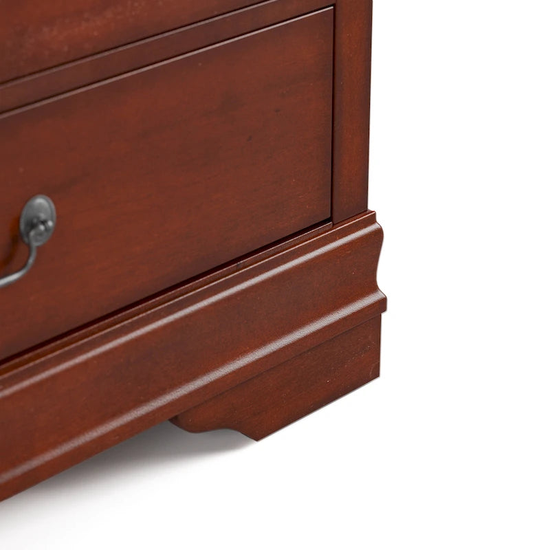 Cassettiera tradizionale in legno massello a 6 cassetti, disponibile in bianco, nero o ciliegio