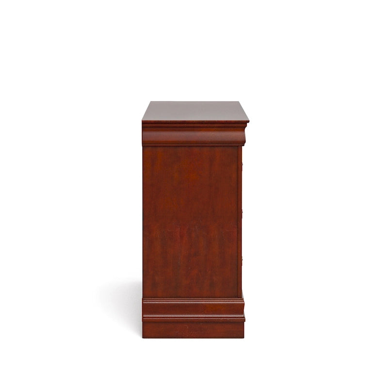 Cassettiera tradizionale in legno massello a 6 cassetti, disponibile in bianco, nero o ciliegio