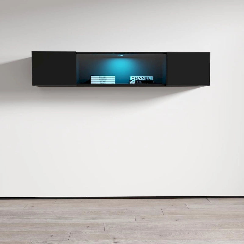 Mobile TV sospeso, contemporaneo, con finitura lucida e opaca