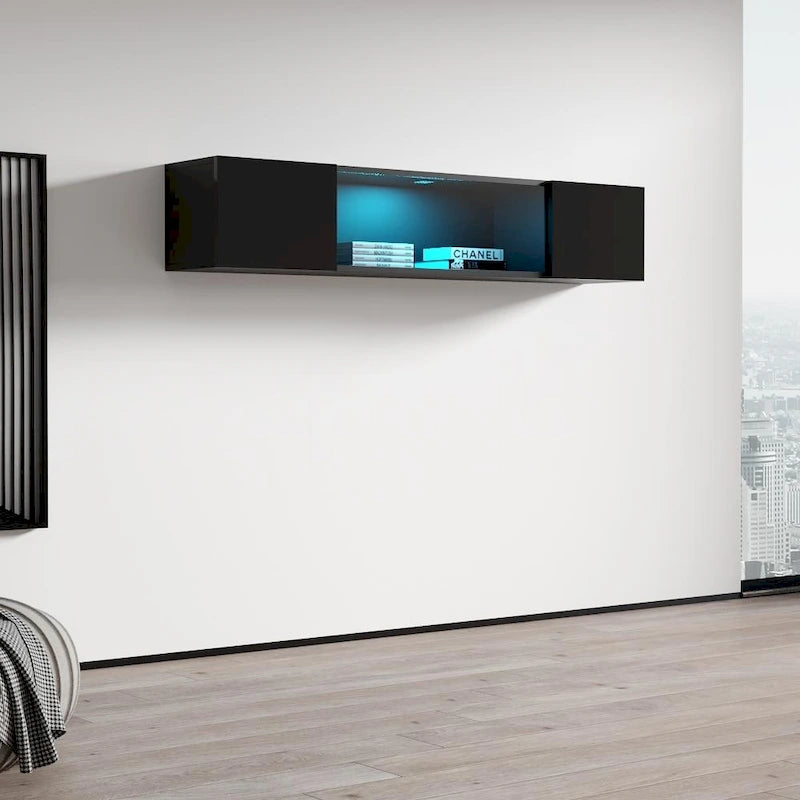 Mobile TV sospeso, contemporaneo, con finitura lucida e opaca