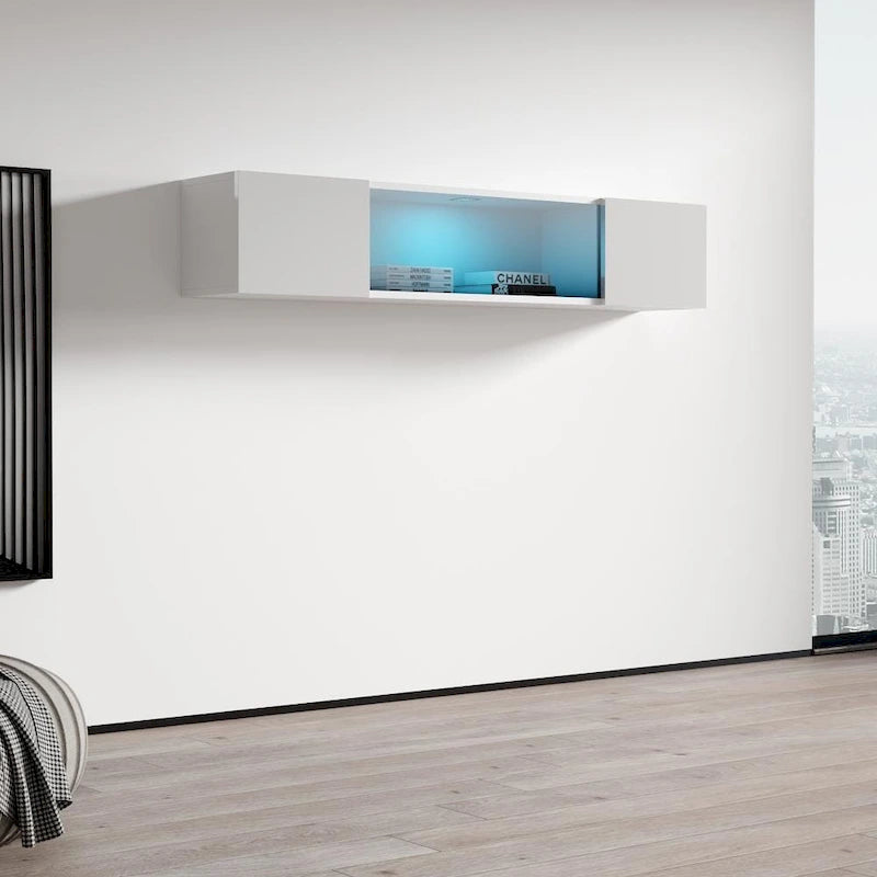 Mobile TV sospeso, contemporaneo, con finitura lucida e opaca