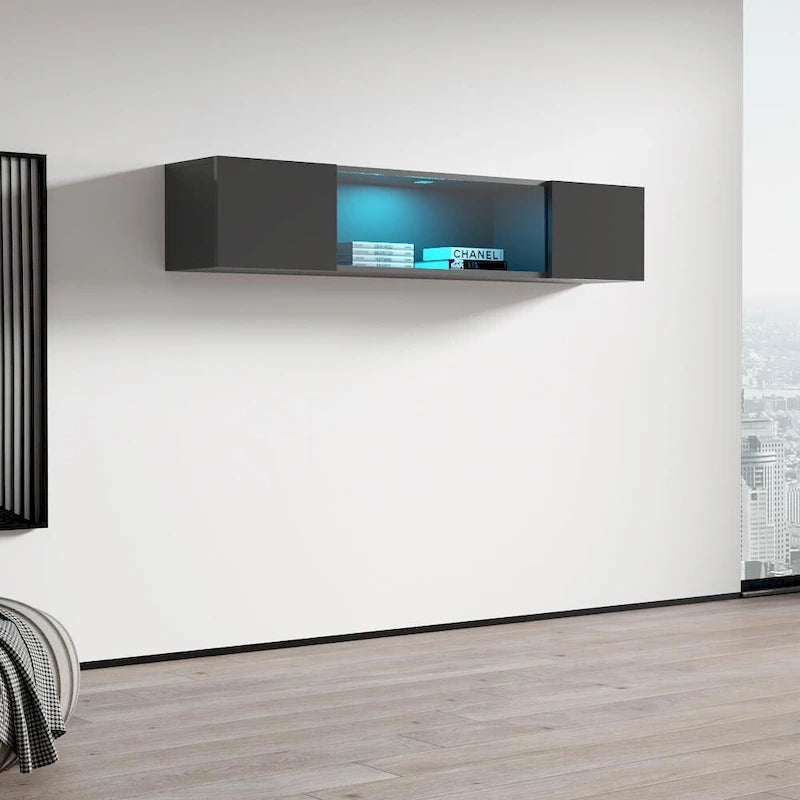 Mobile TV sospeso, contemporaneo, con finitura lucida e opaca
