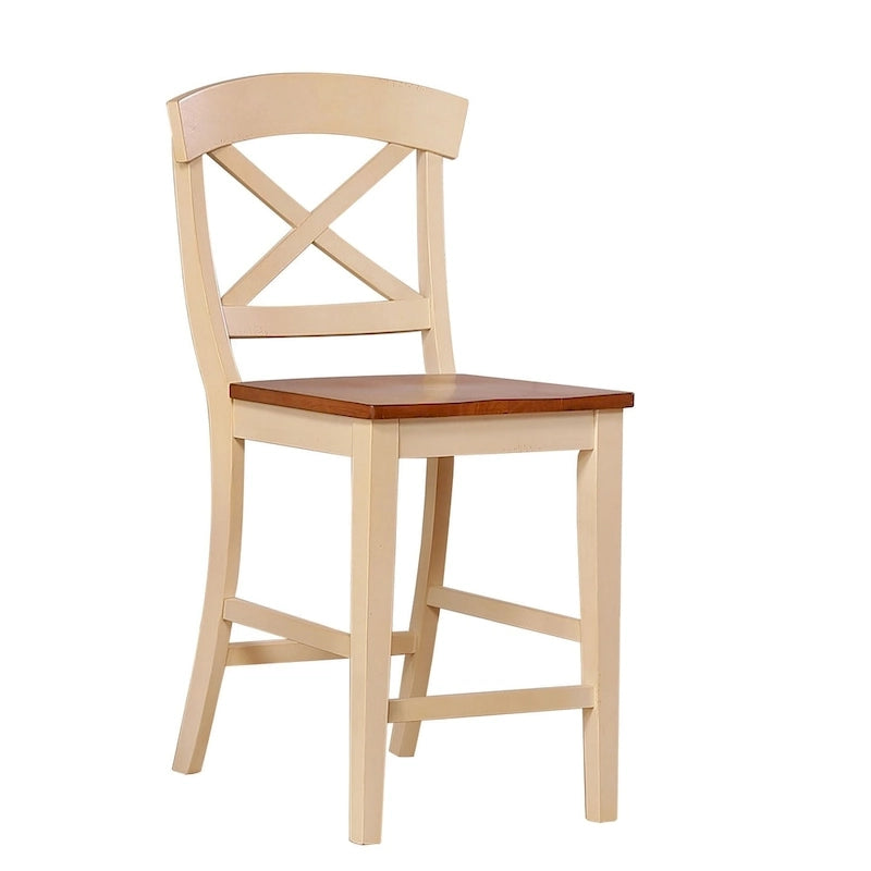 Sgabello da bancone Transitional X-Back in caramello biscotto