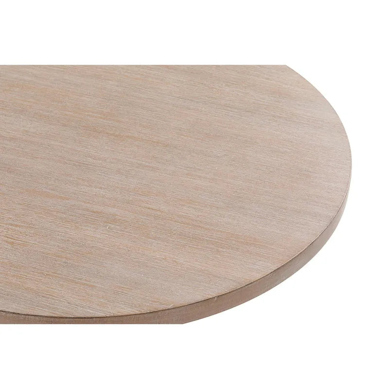Tavolino rotondo con gambe a croce Farmhouse, finitura grigio vintage, base a cavalletto