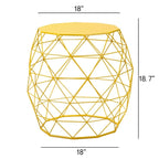 Tavolino d'appoggio con struttura in ferro geometrica, Stile industriale moderno