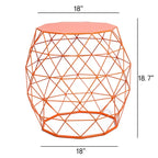 Tavolino d'appoggio con struttura in ferro geometrica, Stile industriale moderno