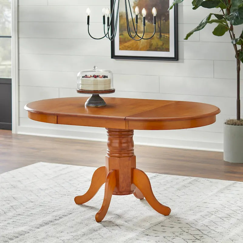 Simple Living Carolina Farmhouse Solid Wood Dining Table with Leaf