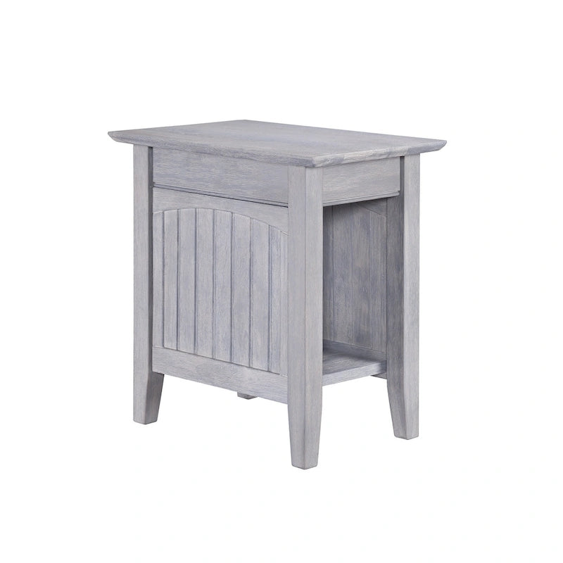 Tavolino/Comodino con Design Beadboard in Legno Massello Ecologico