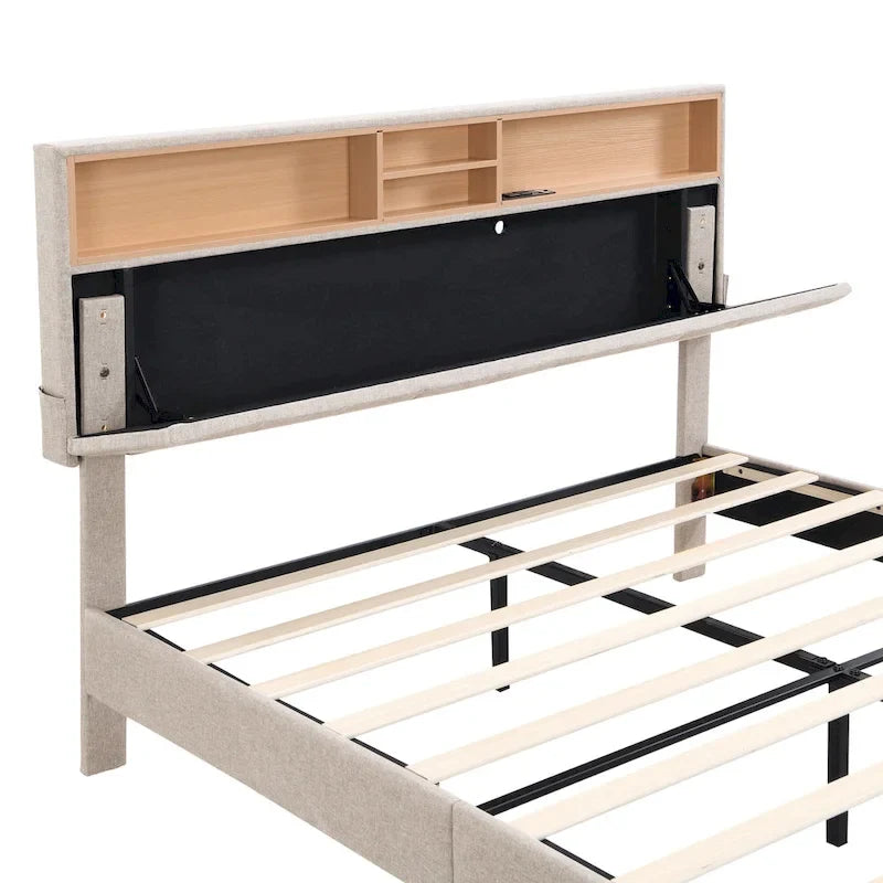 Letto a piattaforma imbottito Queen Size
