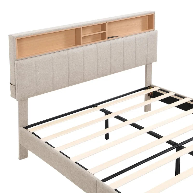 Letto a piattaforma imbottito Queen Size