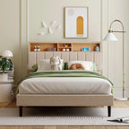 Letto a piattaforma imbottito Queen Size