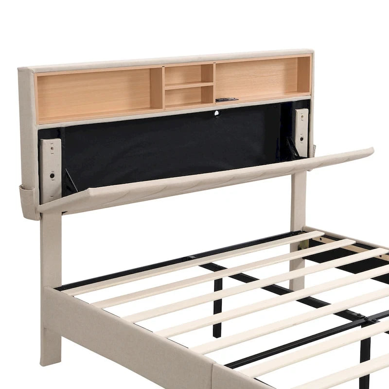 Letto a piattaforma imbottito Queen Size