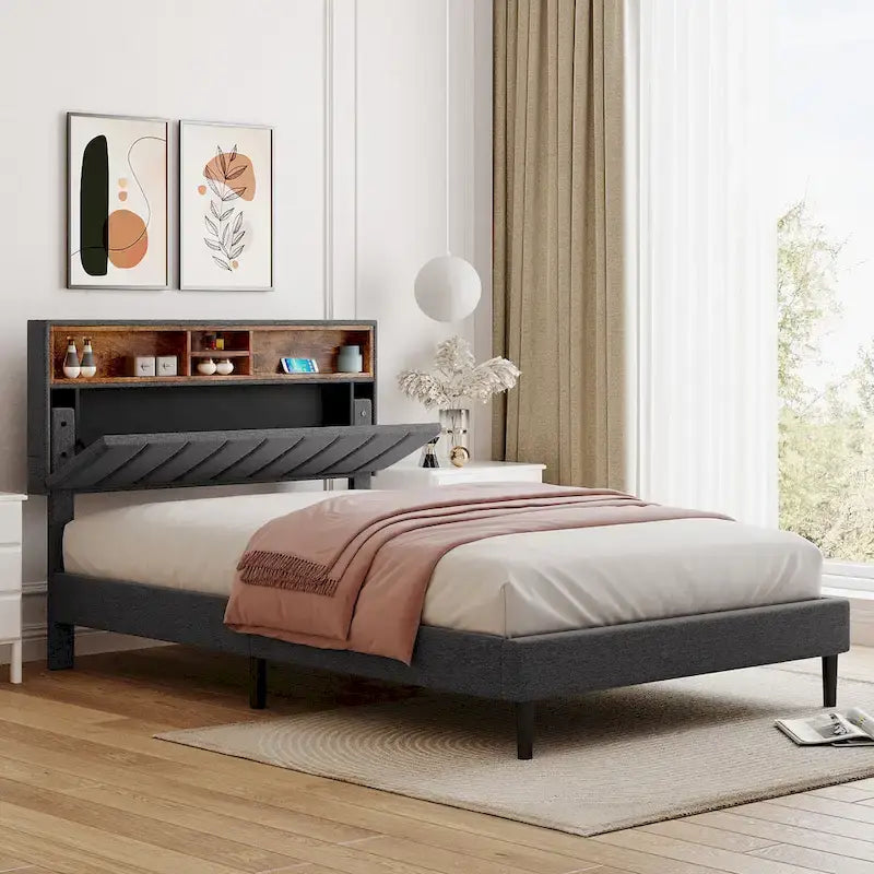 Letto a piattaforma imbottito Queen Size