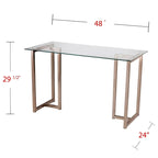 Scrivania finitura champagne, stile ufficio moderno glamour