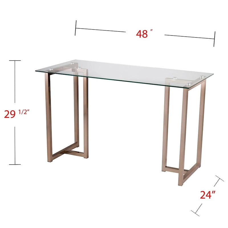 Scrivania finitura champagne, stile ufficio moderno glamour