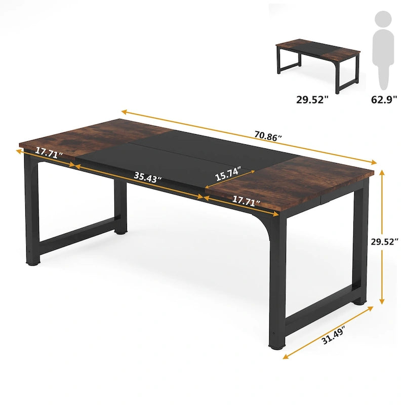 Tavolo da conferenza 70.86, tavolo riunioni con telaio in metallo stabile - 70.86L x 31W x 29H