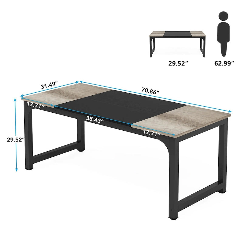 Tavolo da conferenza 70.86, tavolo riunioni con telaio in metallo stabile - 70.86L x 31W x 29H