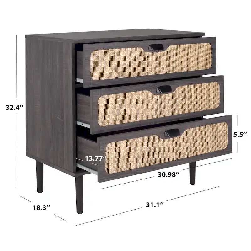 Cassettiera a 3 cassetti per camera da letto, organizer moderno