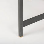 Tavolino rotondo Marquisa in legno massello marrone medio con struttura in ferro nero 34 - 34L x 34W x 16.5H