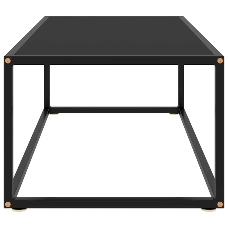 Tavolino da Caffè in Vetro Temperato Nero con Struttura in Acciaio Verniciato a Polvere, 99x51x36 cm