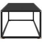 Tavolino da Caffè in Vetro Temperato Nero con Struttura in Acciaio Verniciato a Polvere, 99x51x36 cm