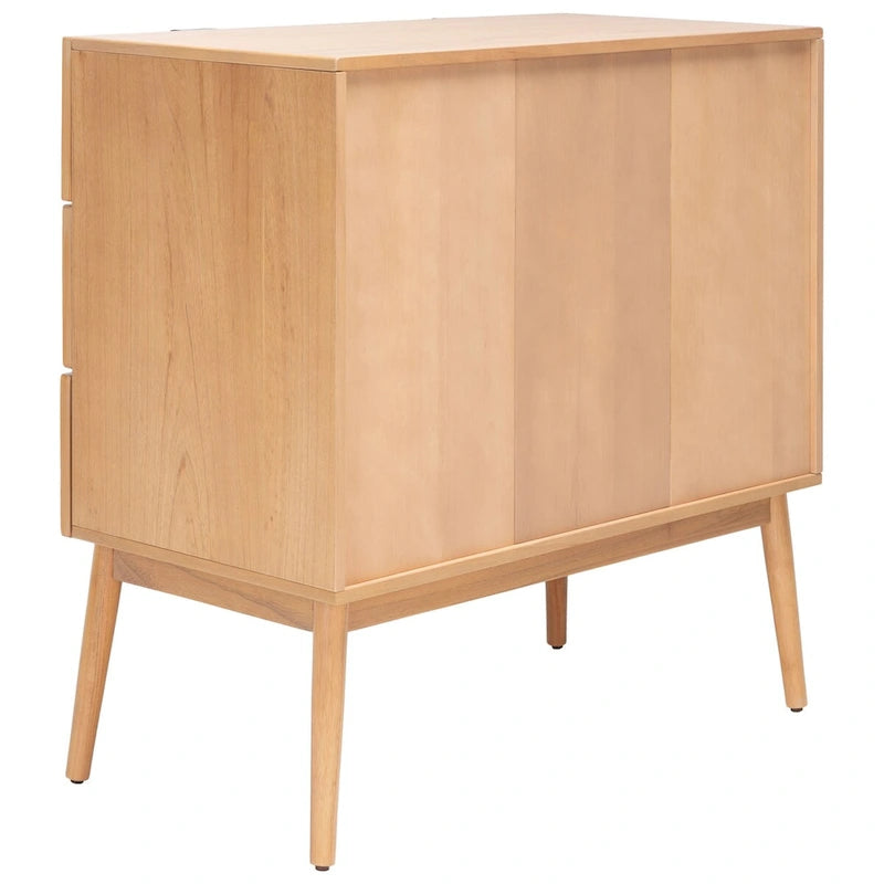 Cassettiera Mid-Century Modern in Rattan a 3 Cassetti, Comò da Camera da Letto 36x18x36 Pollici