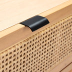 Cassettiera Mid-Century Modern in Rattan a 3 Cassetti, Comò da Camera da Letto 36x18x36 Pollici