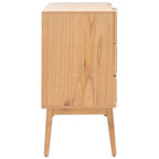 Cassettiera Mid-Century Modern in Rattan a 3 Cassetti, Comò da Camera da Letto 36x18x36 Pollici