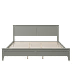 Letto a piattaforma king-size in legno con testiera e pediera, supporto con doghe in legno