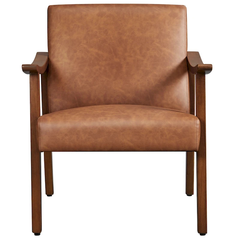 Yaheetech Upholstered Accent Chair Boucle Armchair with Solid Wood Legs - 24.5 L  28 W  29 H
