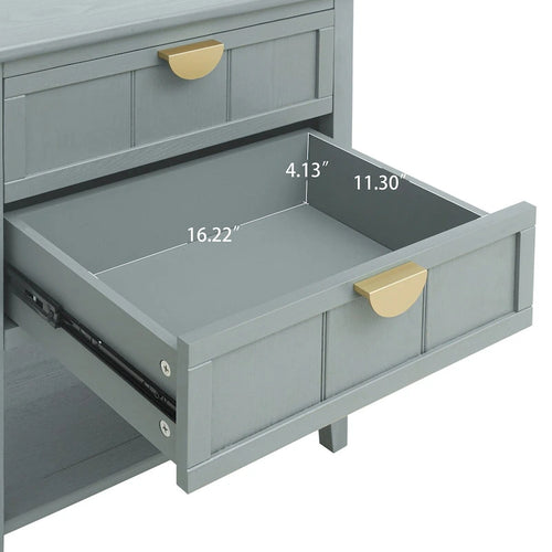 Comodino a 2 cassetti, stile americano, tavolino, adatto per camera da letto, soggiorno, studio