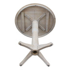 Tavolo a Piedistallo Rotondo in Legno Massello 36 x 36 Washed Gray Taupe