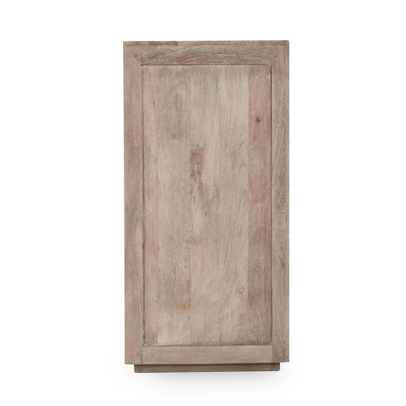 Madia Buffet in Legno di Mango e Rattan Intrecciato, Stile Bohémien Naturale