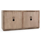 Madia Buffet in Legno di Mango e Rattan Intrecciato, Stile Bohémien Naturale
