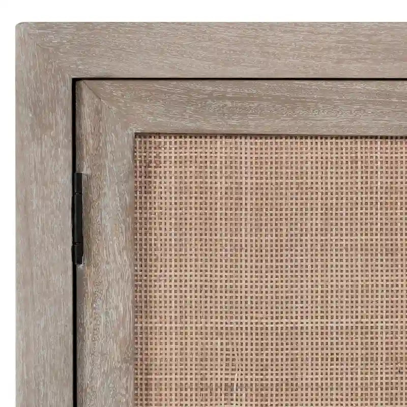 Madia Buffet in Legno di Mango e Rattan Intrecciato, Stile Bohémien Naturale