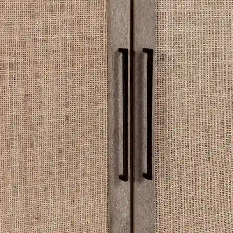 Madia Buffet in Legno di Mango e Rattan Intrecciato, Stile Bohémien Naturale