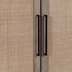 Madia Buffet in Legno di Mango e Rattan Intrecciato, Stile Bohémien Naturale