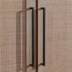Madia Buffet in Legno di Mango e Rattan Intrecciato, Stile Bohémien Naturale