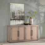 Madia Buffet in Legno di Mango e Rattan Intrecciato, Stile Bohémien Naturale